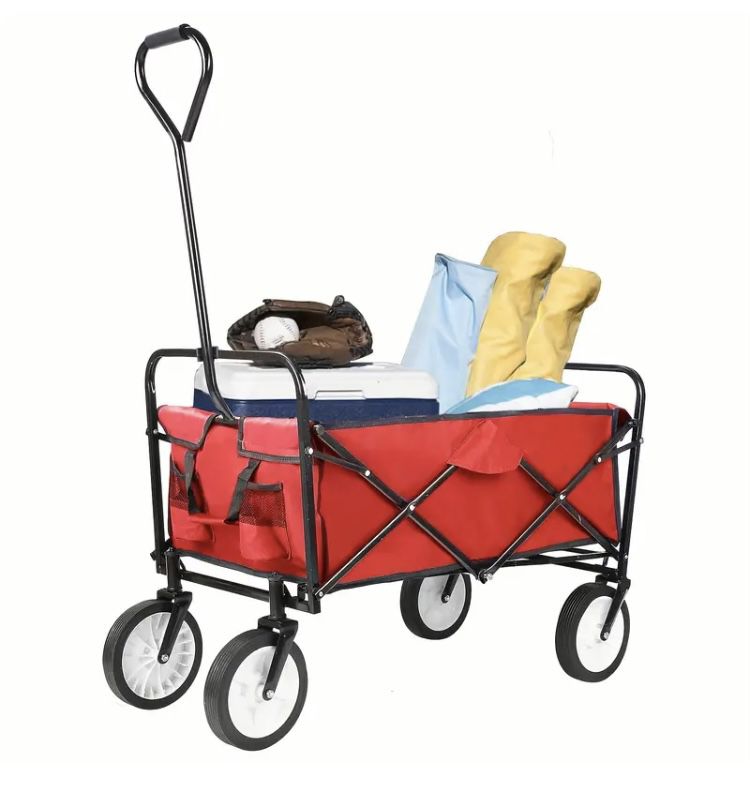 Multi-Use Folding Rolling Wagon in Red