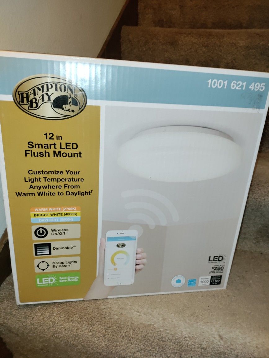 12" Smart LED Flush Mount Light! Hampton Bay! Brand New In Box!