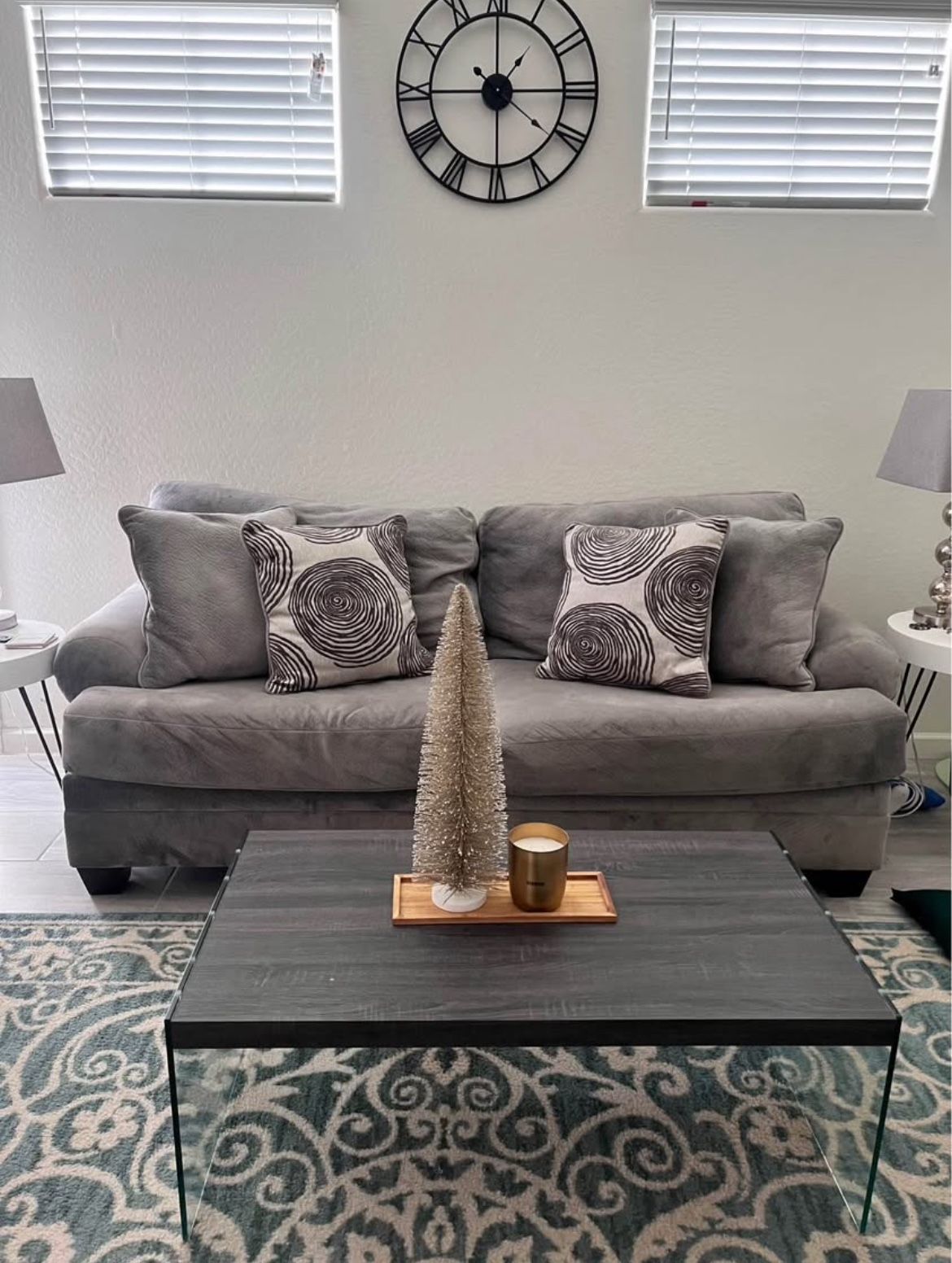 Ashley Sofa Set (Sofa + Rotating Loveseat + FREE COFFEE TABLE).