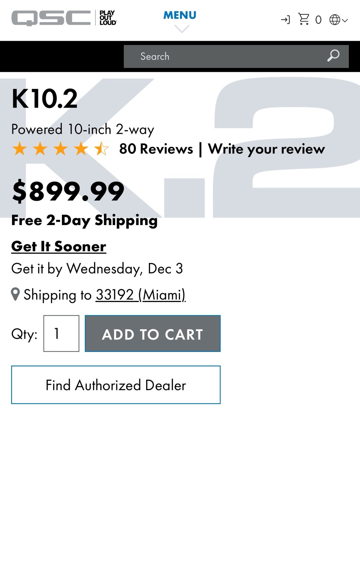 QSC K10.2 Speaker (Like New)