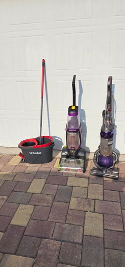 Bissell pet wet vac and Dyson vaccum.
