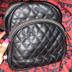 Black Backpack Handbag 
