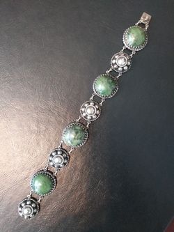 Silver Turquoise Bracelet Aztec Women's Vintage