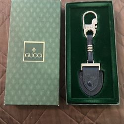  Vintage GUCCI Keychain Key Ring with Original Box  Authentic Mens Accessory