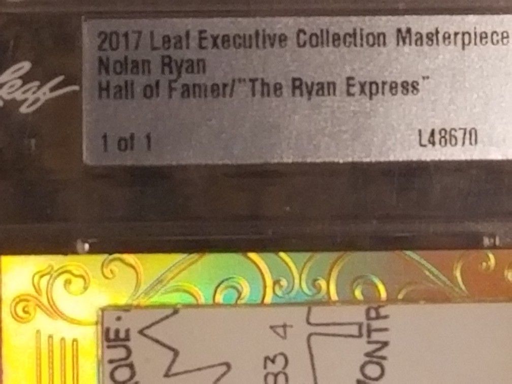 1 of 1 Masterpiece from Leaf Nolan Ryan sharp and clean auto signed and encased for preservation DRV investment gold trout psa sgc bgs bvg cross