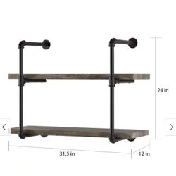 Wall shelves Two Tier Wood