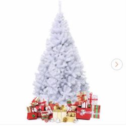 7.5 ft. Unlit Hinged Artificial Christmas Tree Premium Pine Tree 1346 Tips W/Metal Stand