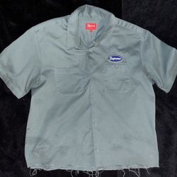 Supreme Teal Button Up 