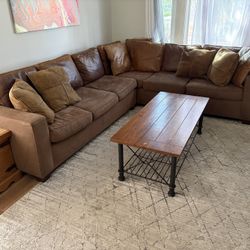 Microfiber And Leather Couch And Living Room Set