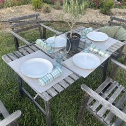 Outdoor table and chairs ( pillows and decor are not for sale )