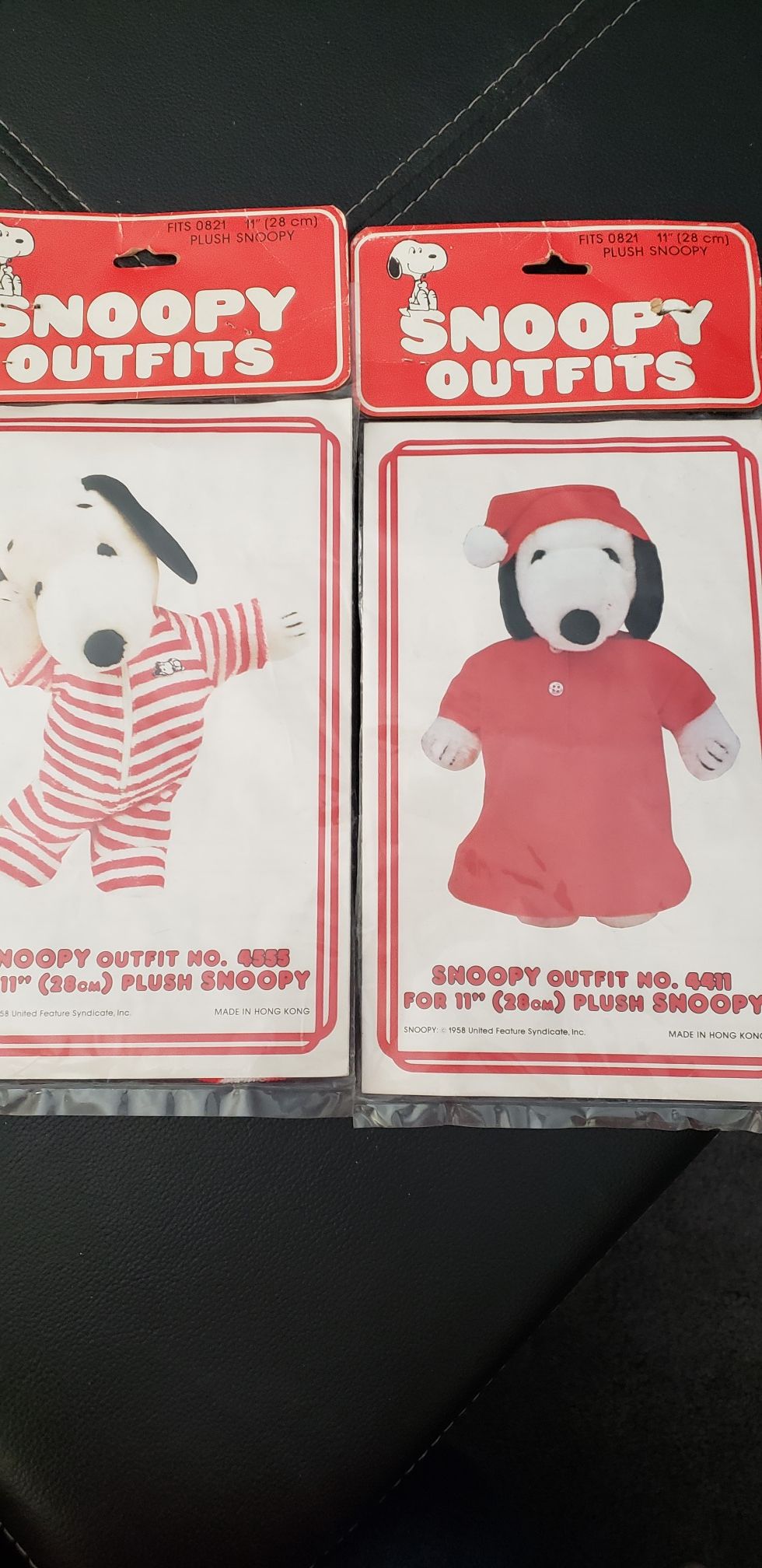 VINTAGE 1958 NEW NEVER OPENED 2 SNOOPY OUTFITS FITS 11IN PLUSH