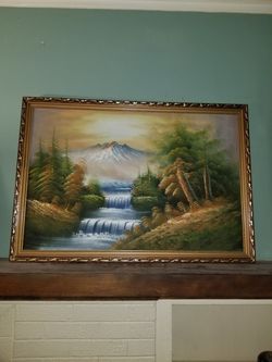 Hand painted picture 39" x 27". North side By Lawrence And Damen Ave