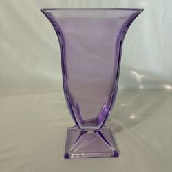 Vintage 10" Teleflora Amethyst Purple Art Glass Trumpet Vase MCM Boho Art Deco