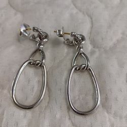 David Yurman Sterling Silver Continuance Triple Drop Earrings