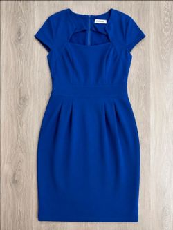 Grace Karin Women's Large Royal Blue Midi Dress Short Sleeve