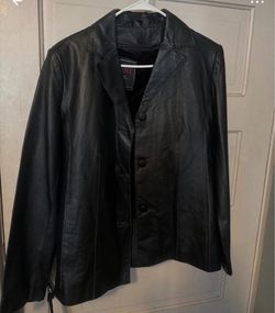 Leather black jaquet