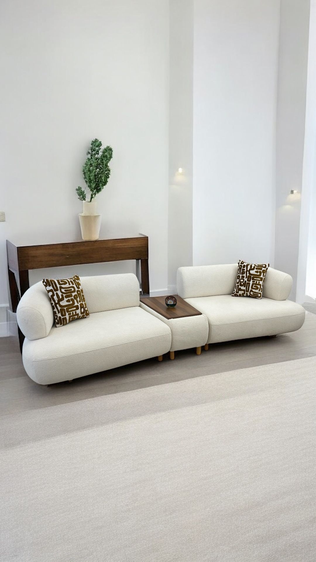 Urban Chic Lounge, Comfort Sofa, Designer Touch, Moderna Plush Seating With Coffee Table