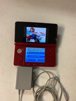 Nintendo 3DS Handheld System Flame Red CTR-001 Console with Charger. No Sylus and games.