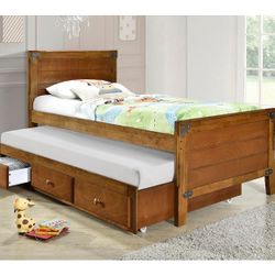 🔥Hot Deal🔥Brand New Twin Size Trundle Bed Frame With Drawers $399, Finance Available, Delivery Available 