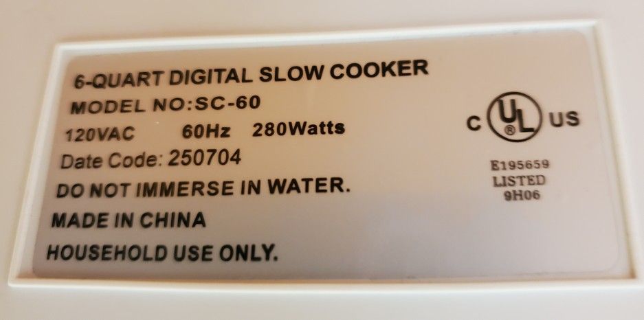 CorningWare SC-60 Electric 6 Quart Digital Programmable Crock Pot Slow  Cooker