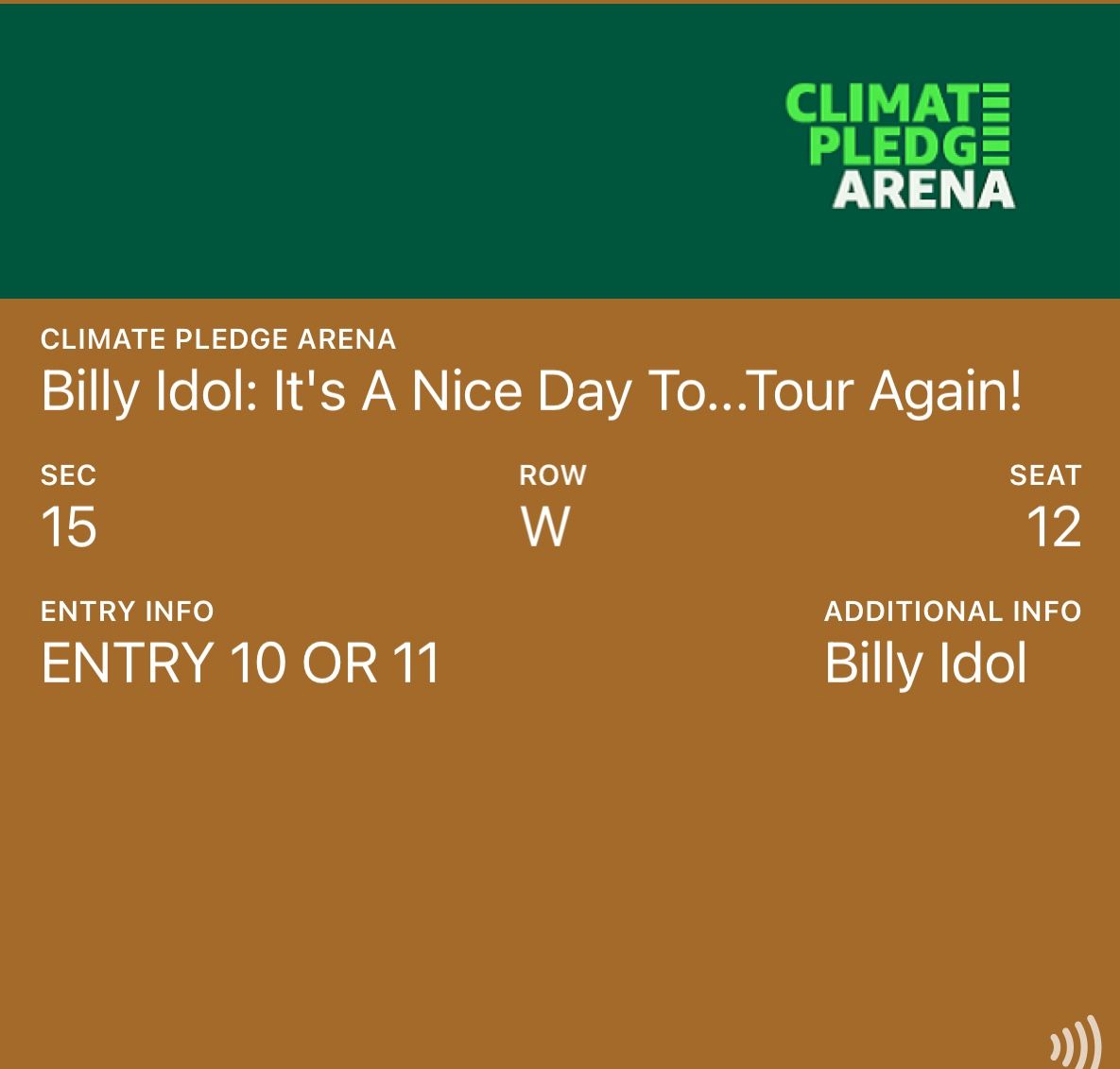 Billy Idol At Climate Pledge
