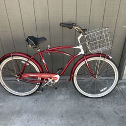 Red Beach Cruiser - 3 Speed Bike