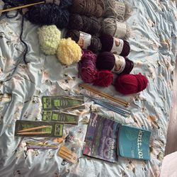 Knitting Yarn And Books 