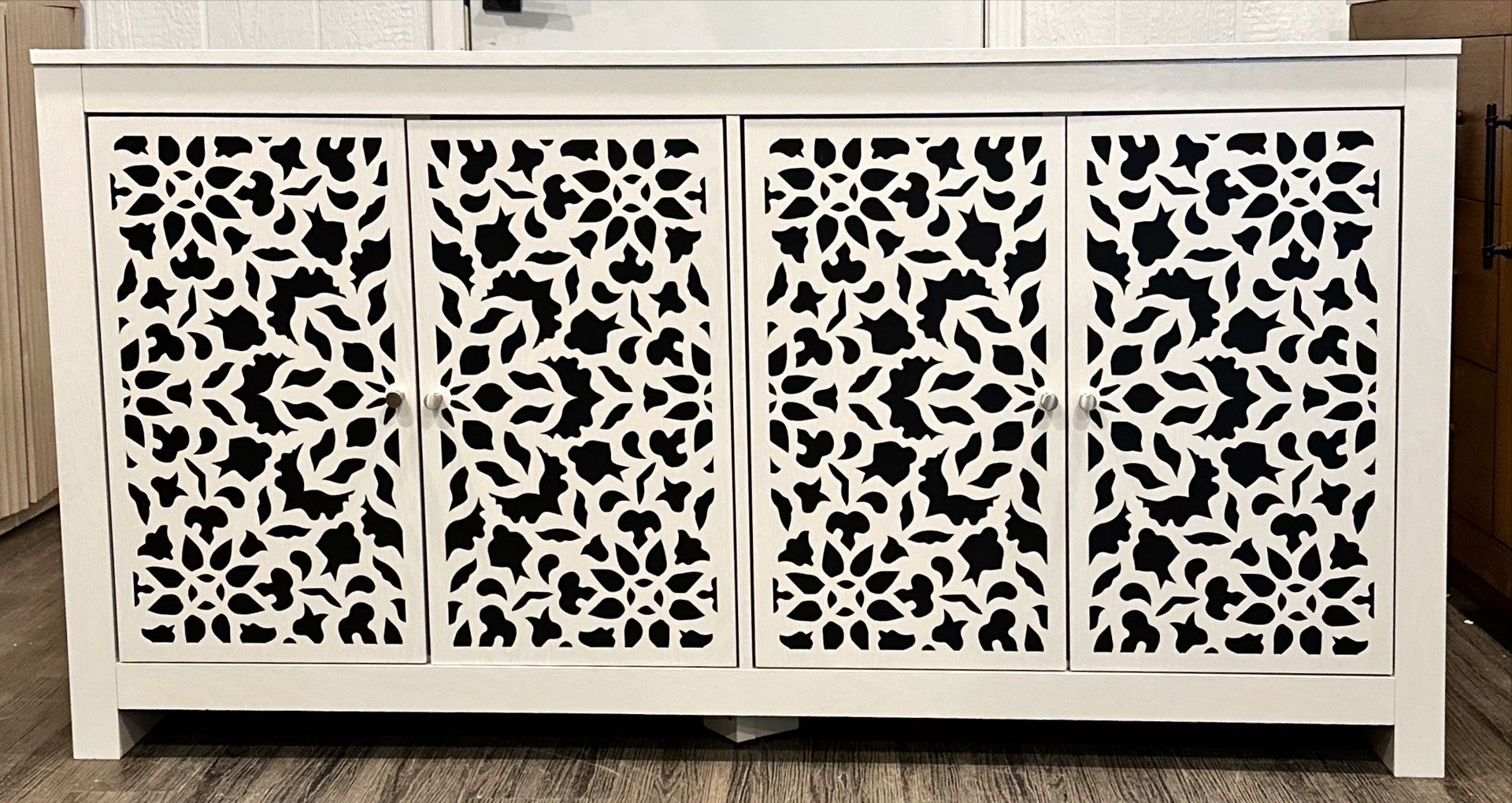 Botanical Carved Door Cabinet