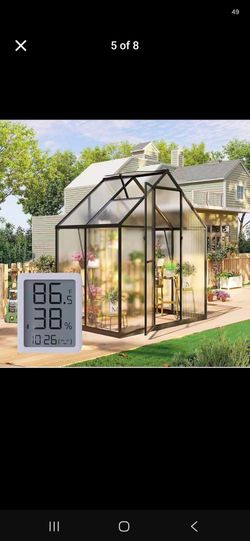 6x4FT Outdoor Greenhouse, Polycarbonate GreenHouse, Small Walk-in Greenhouse with Vented Roof Window