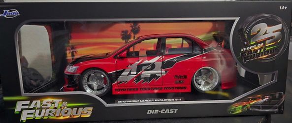 Jada Toys 25 Years of Fast & Furious Mitsubishi Lancer EVO 1/18 Scale Brand New