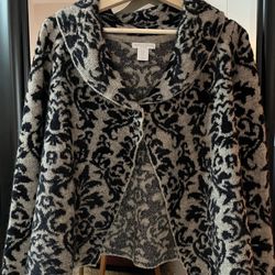 NWOT Christian Siriano Open Front w/ One Botton Closure Sweater