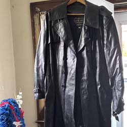 Leather trench coat