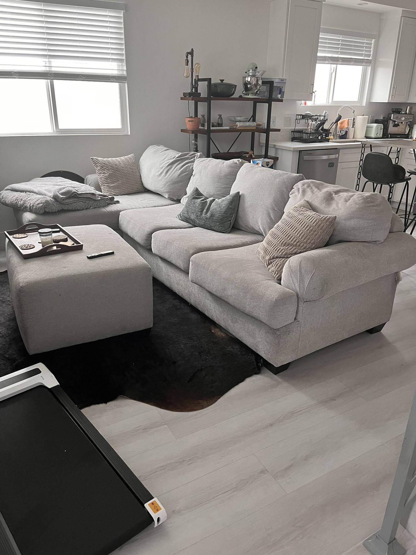 Large Gray Sofa Sectional Couch
