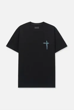 RTA: LIAM REGULAR FIT SHORT SLEEVE TEE BLACK CIRCUIT CROSS
