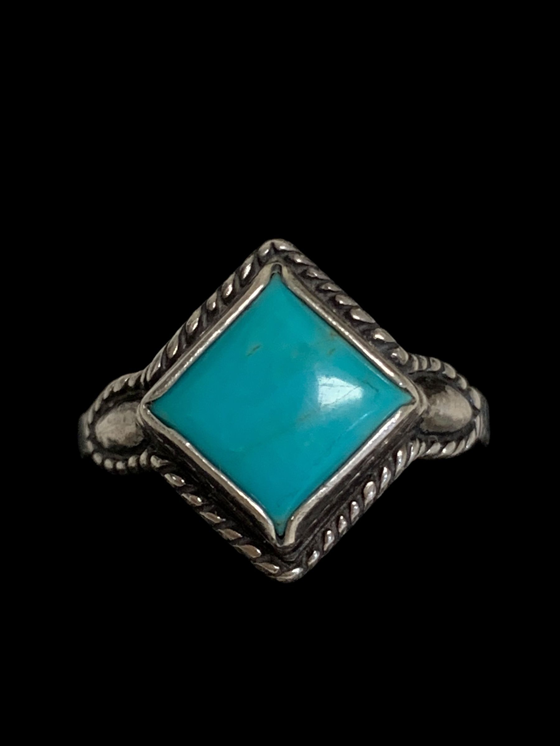 Silver turquoise ring #31196