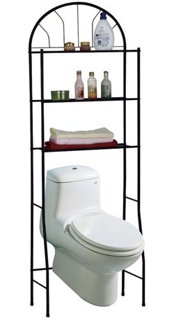 Uniware 3 Shelf Bathroom Space Saver, 23x11x66 Inch Black
