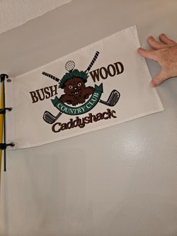 Flagstick, Bushwood CC flag, cup