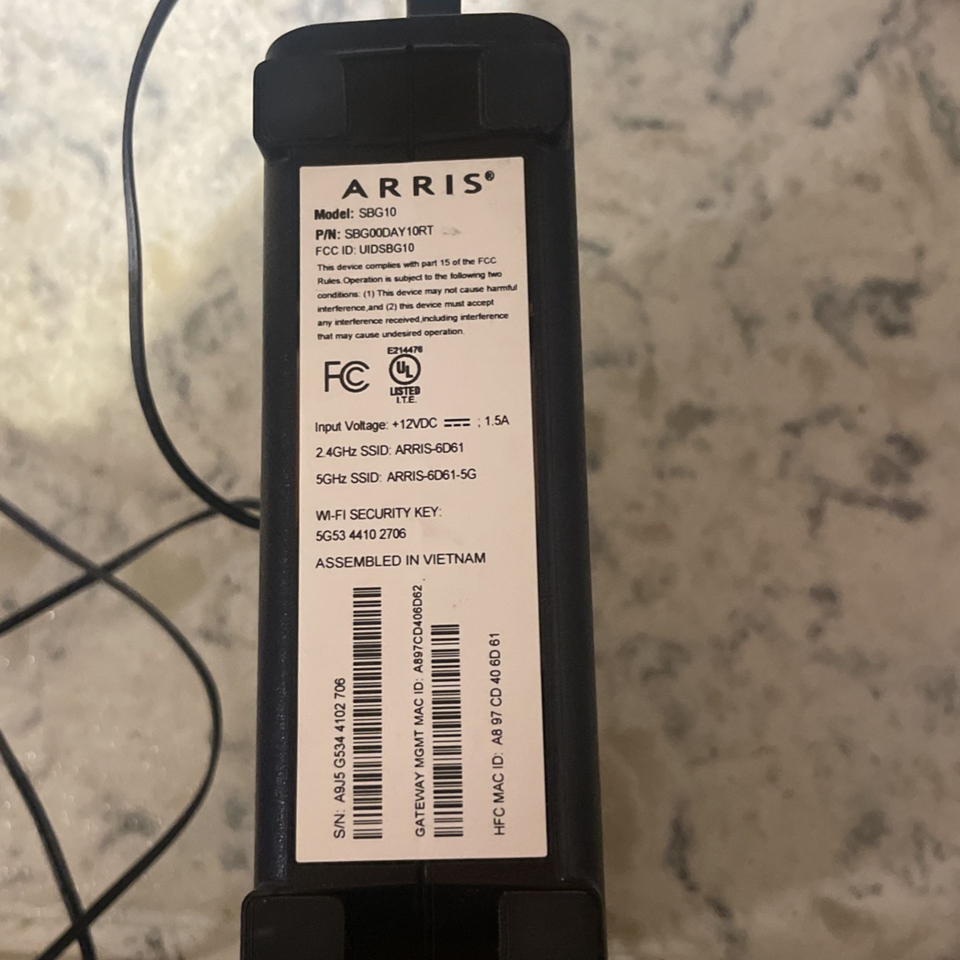 Arris Modem Router Combo