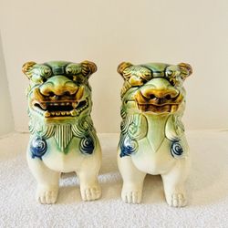 Vintage Ceramic Chinese Foo Dog Statues
