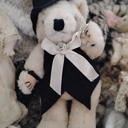 Vintage Stuffed Bear With Top Hat