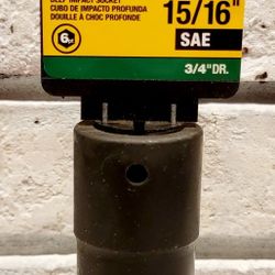 Dewalt DWMT741380SP 6 Point 15/16" SAE 3/4" Drive Deep Impact Socket New
