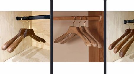 Wide shoulder wooden hangers