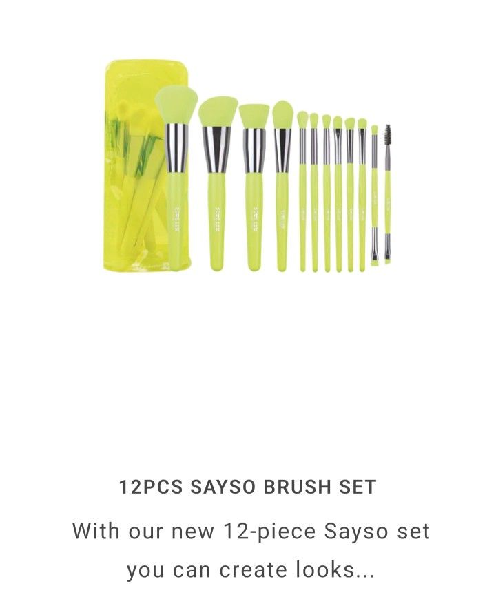 12 Piece Makeup Brushes Set
