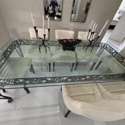 Glass Dining Table + 8 Chairs 