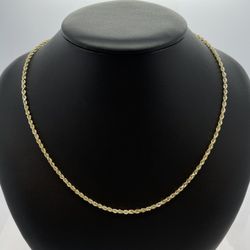 New 14k Solid Gold Rope Chain