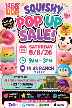 Pop up sale tomorrow.