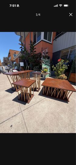 Teakwood bamboo coffee table set