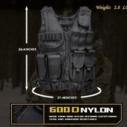 Tactical Vest Adjustable Size Universal Hunting Army Survival Gear Body Vest With Holster Molle  & Velcro