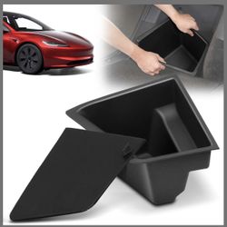 Tesla Trunk Side Organizer Storage Box With Lids Fit For Tesla Model 3 Accessories 2021 2022 2023 TPE Rear Trunk Storage Bins Flocking Waterproof Odor