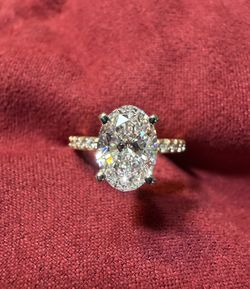 1.75 Carat Oval Lab Grown Engagement Ring